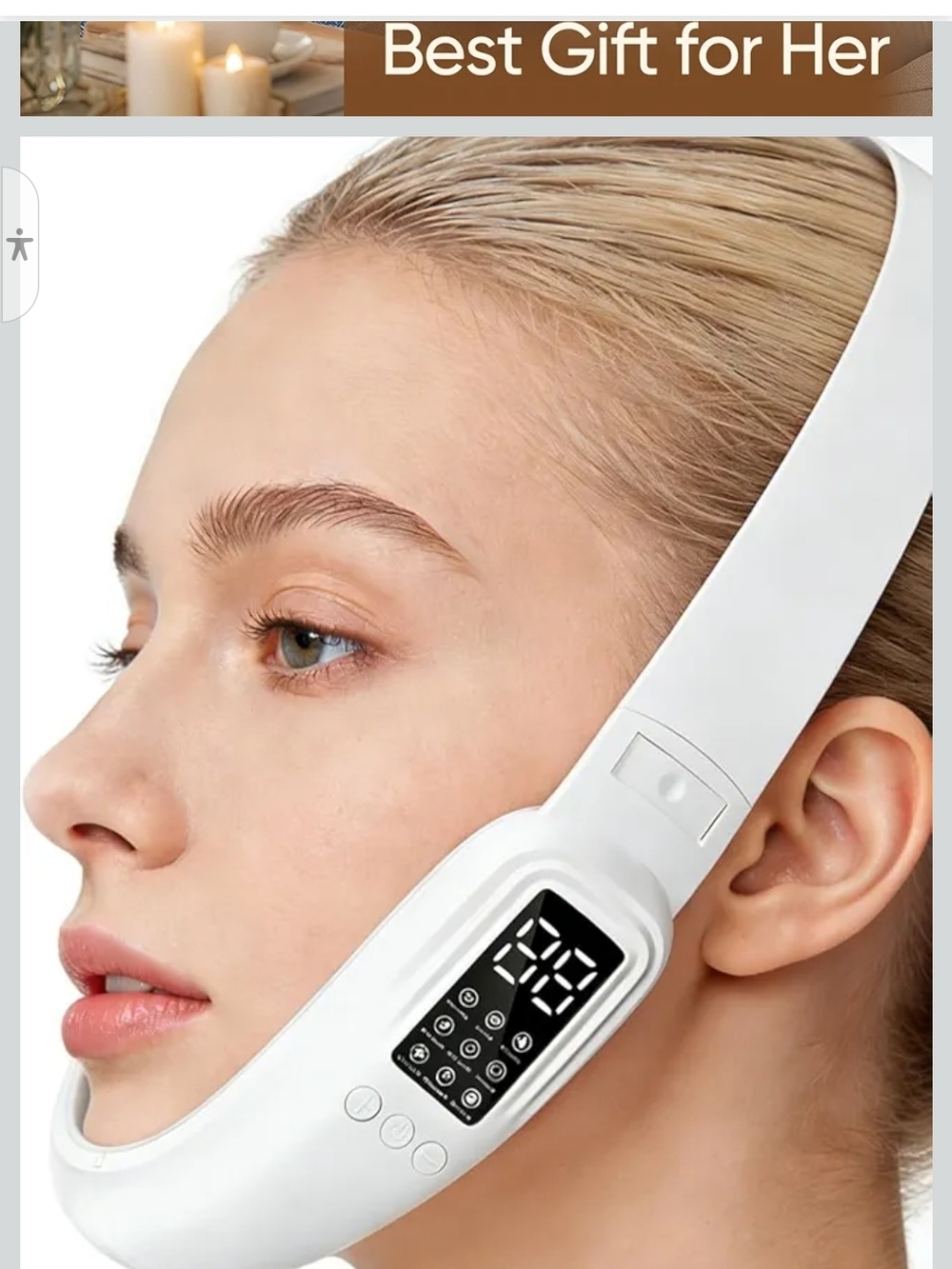 LED Facial Slimming V-Line Massager in White